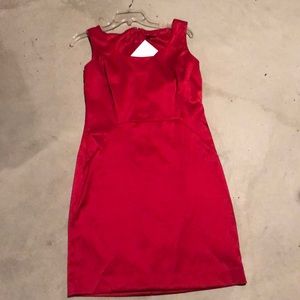 Red stretchy-satin dress